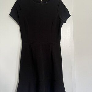 Aqua fit and flair black dress with peplum bottom